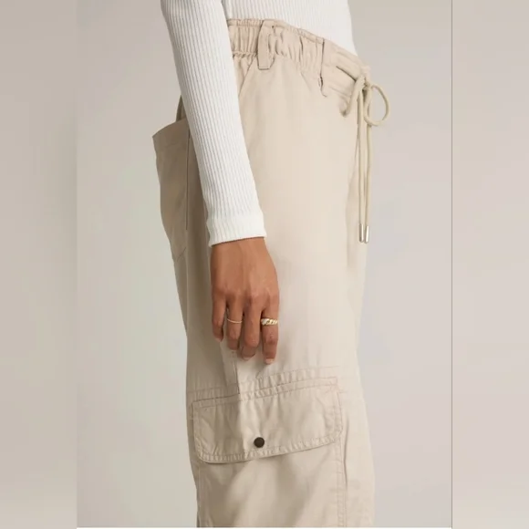 NWT Quince Vintage Wash Tencel Drawstring Cargo Pants - Picture 2 of 13